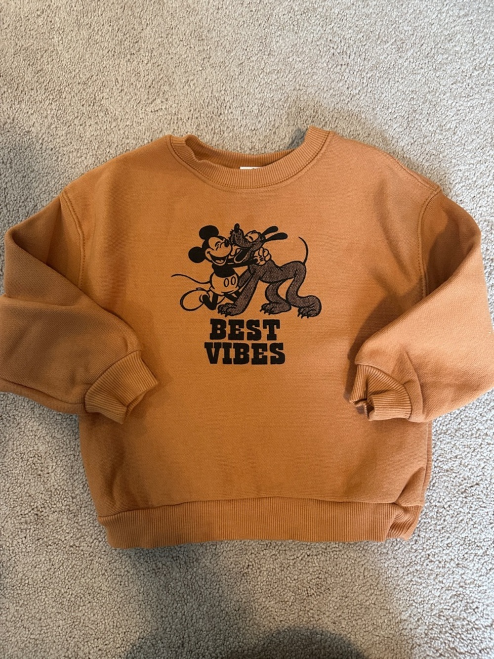 Zara Orange Sweatshirt with Black Retro Cartoon Graphic